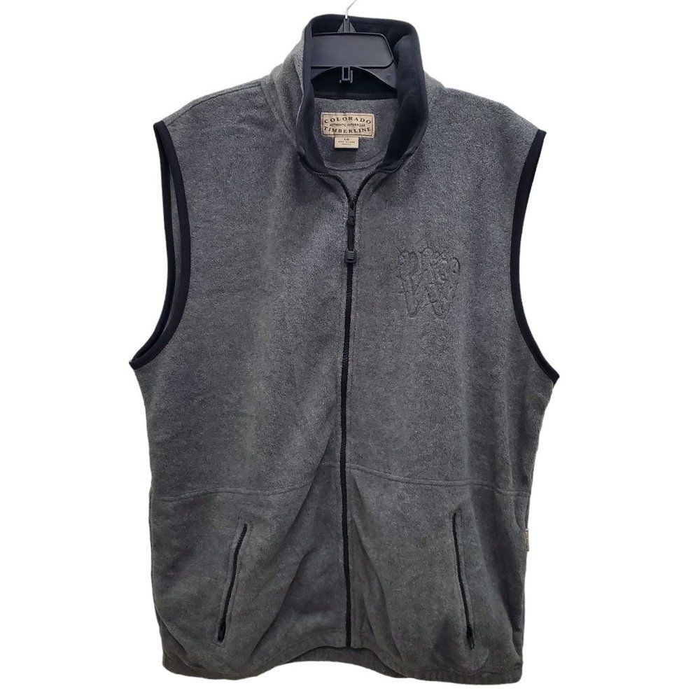Colorado Timberline Men's Gray Sherpa The West Embossed Sleeveless Sweatervest L